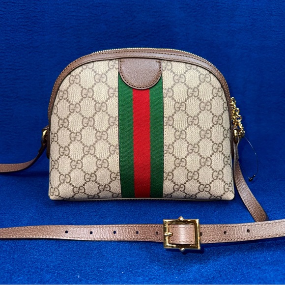 Authentic Gucci Ophidia Small Shoulder Bag GG domed shape silk lining Luxury - Picture 3 of 15
